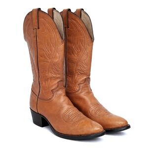 Justin EU 39 US 8.5 B Tan Leather Western Cowgirl Cowboy Boots Made in USA